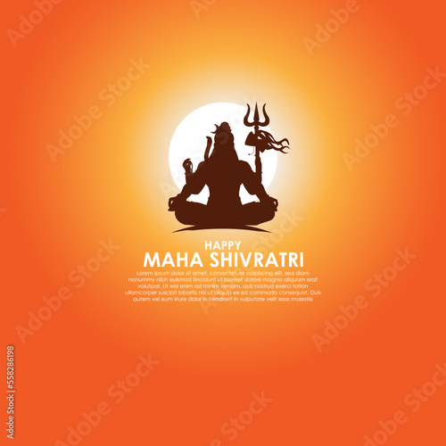 Vector illustration of Happy Maha Shivratri wishes banner