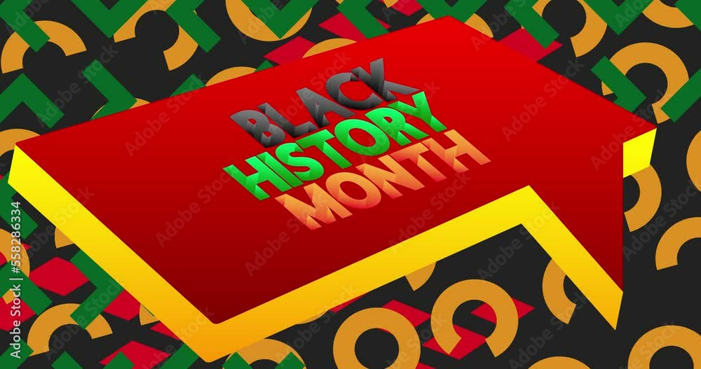 Black History Month. Word in an illustrated 3d speech bubble. Comic ...