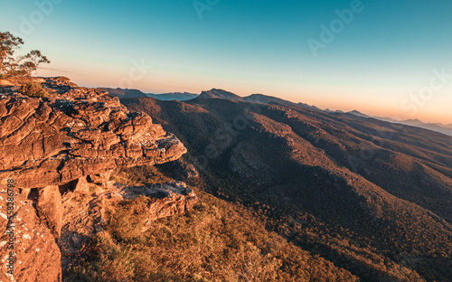 Scenes of the Balconies (Reed Lookout) in the Grampians National Park in the sunset