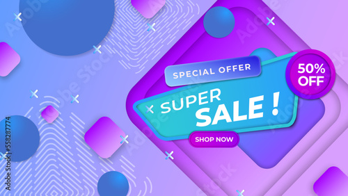 Special offer mega sale banner background template for big discount and deal. Design template for social media, poster, flyer, business ads, and new offer