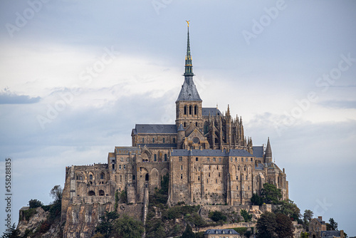 Mont Saint Michel, a small rocky island in Normandy, France