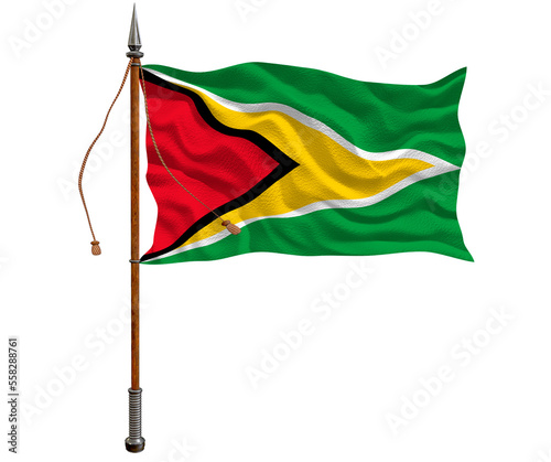 National flag of Guyana. Background with flag of Guyana.