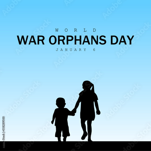 World war orphans day theme. Vector illustration. Suitable for Poster, Banners, campaign and greeting card. 