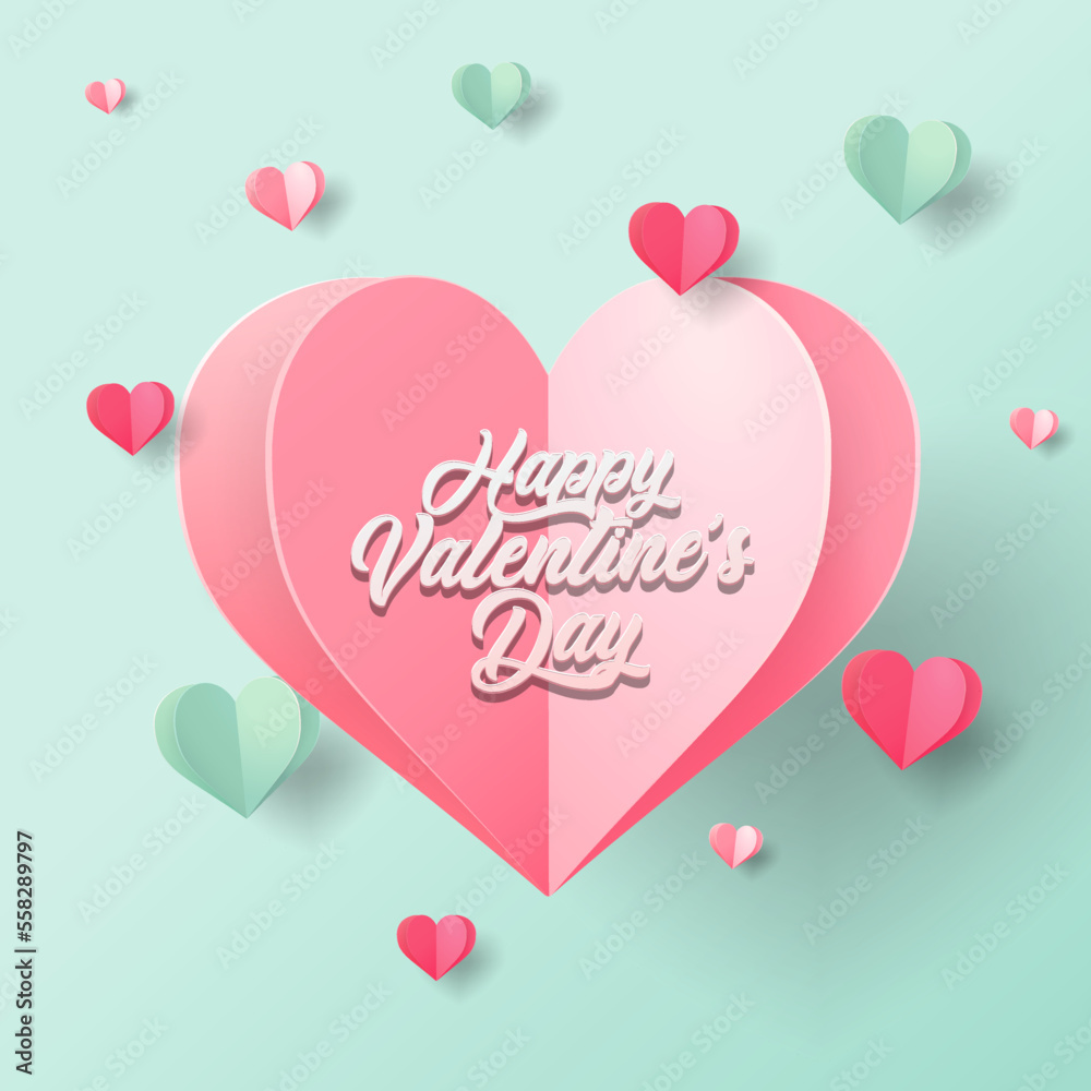 Happy Valentine's Day greeting cards. Trendy abstract square art templates. Suitable for social media posts, mobile apps, banners design and web,internet ads. Vector fashion backgrounds.