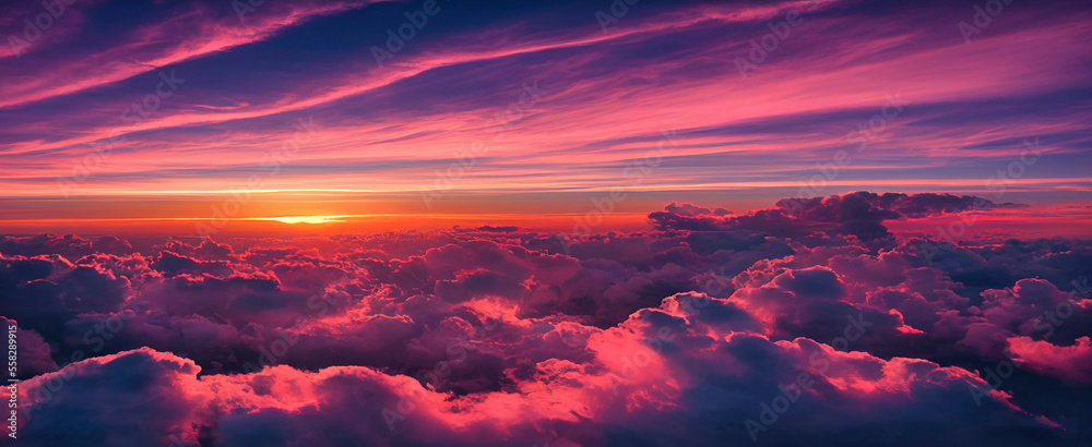 Beautiful sky with cloud sunset