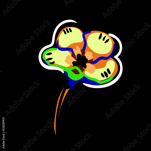 Flower in a vector style isolated. Vector flower for background, texture, wrapper pattern, frame or border.