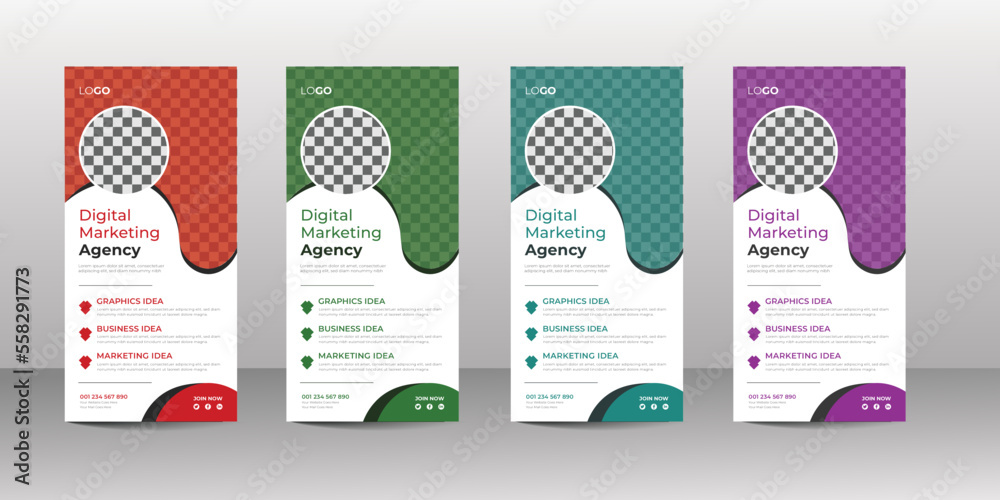 Modern corporate business dl flyer or rack card minimal clean design template