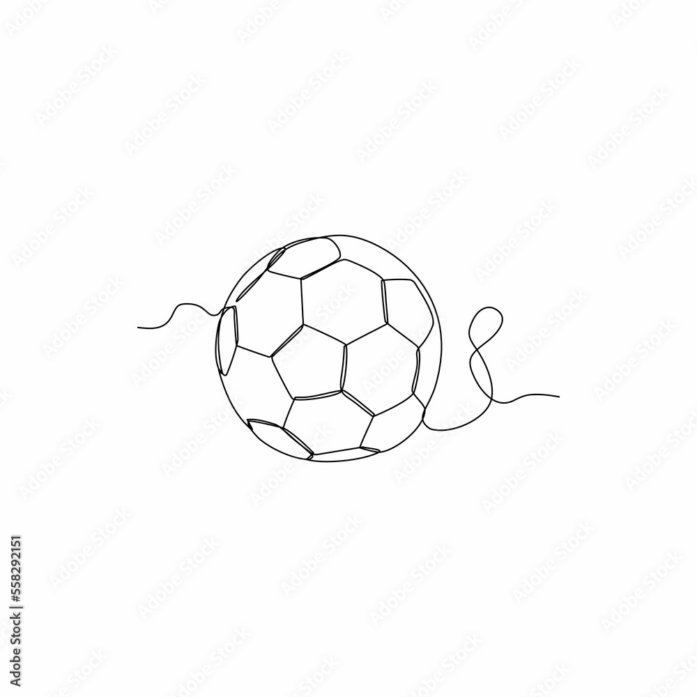 Obraz premium continuous line art ball white background