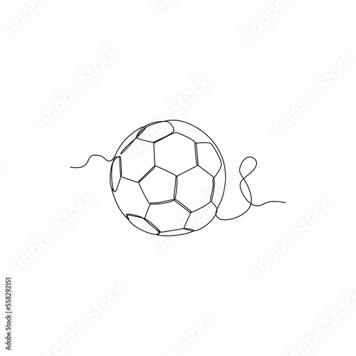 continuous line art ball white background