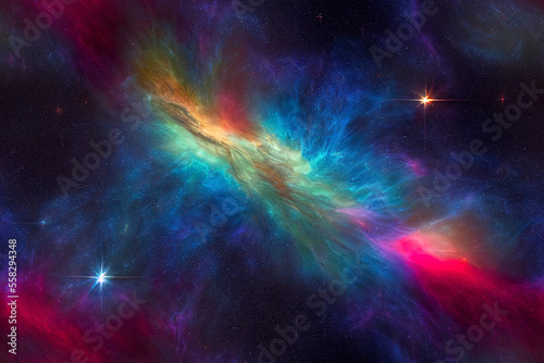 space galaxy  nebula in outer space  planets and stars