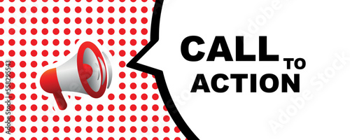 call to action sign on white background