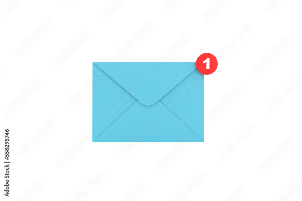 mail envelope with notification new message. envelope email unread. mail envelope with notification new message. envelope email unread.