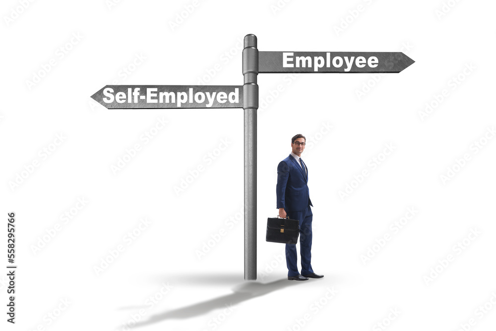 Concept of choosing self-employed versus employment Concept of choosing self-employed versus employment