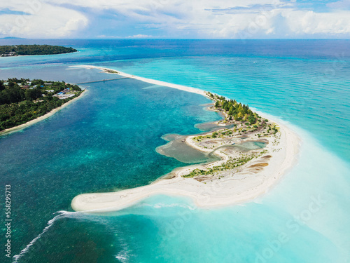  aerial island with white sand ,Gorom Indonesia