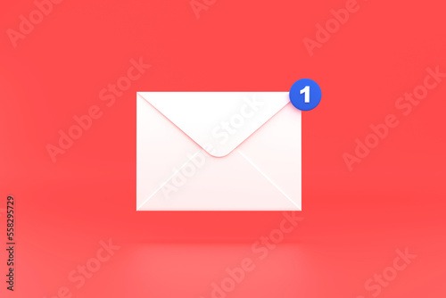 mail envelope with notification new message. envelope email  unread.