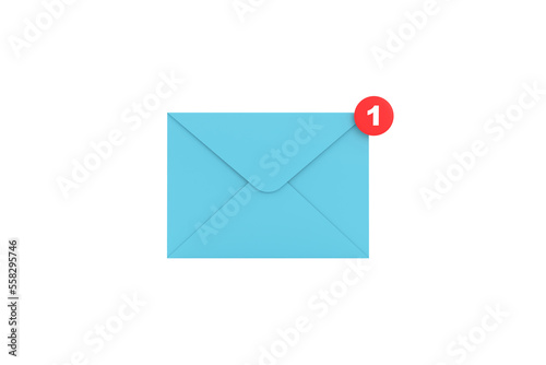 mail envelope with notification new message. envelope email unread.