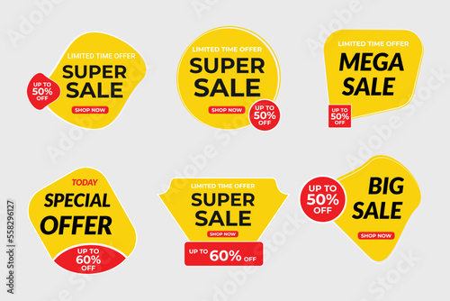 Discount Sale label vector element design.