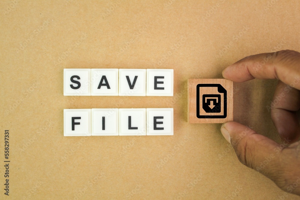 save file alphabet and its icon. the concept of file storage in the ...