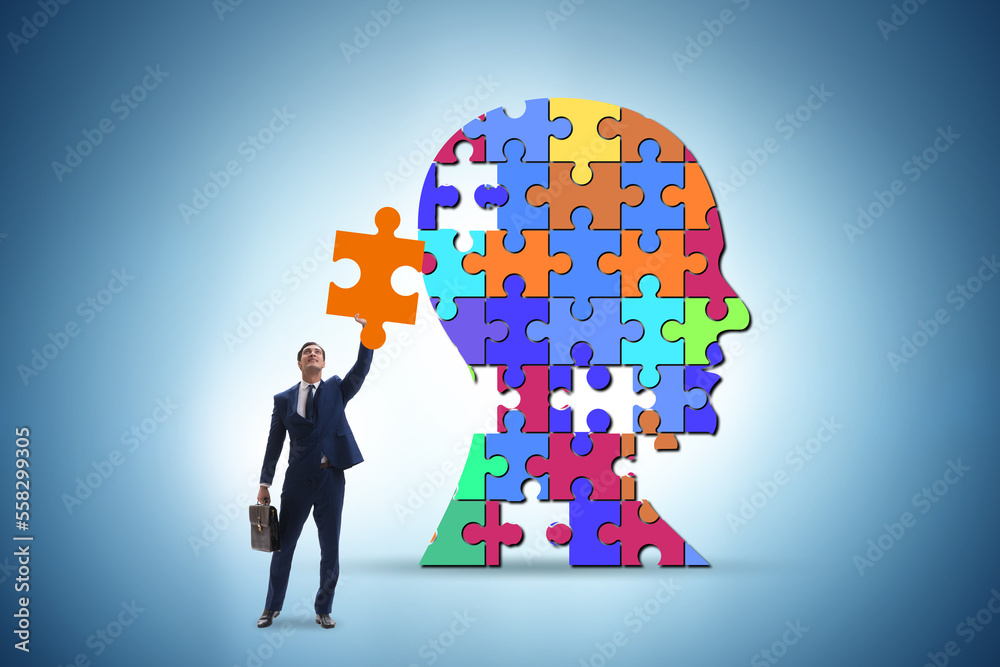 Creativity concept with head made of jigsaw pieces Creativity concept with head made of jigsaw pieces