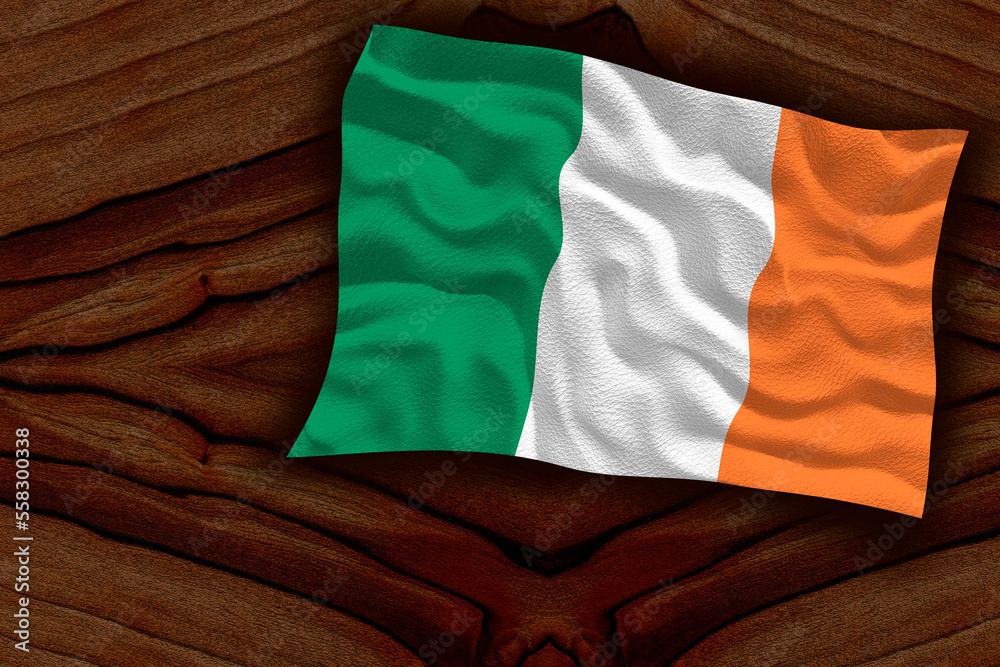 National flag of Ireland. Background  with flag  of Ireland