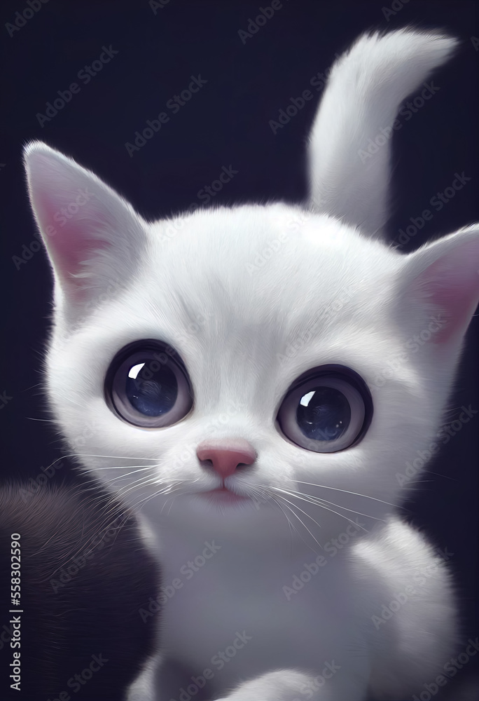 Adorable baby cat character design. cat cartoon