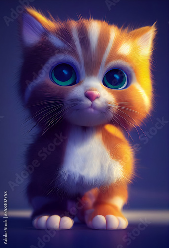 Adorable baby orange cat character design. cat cartoon