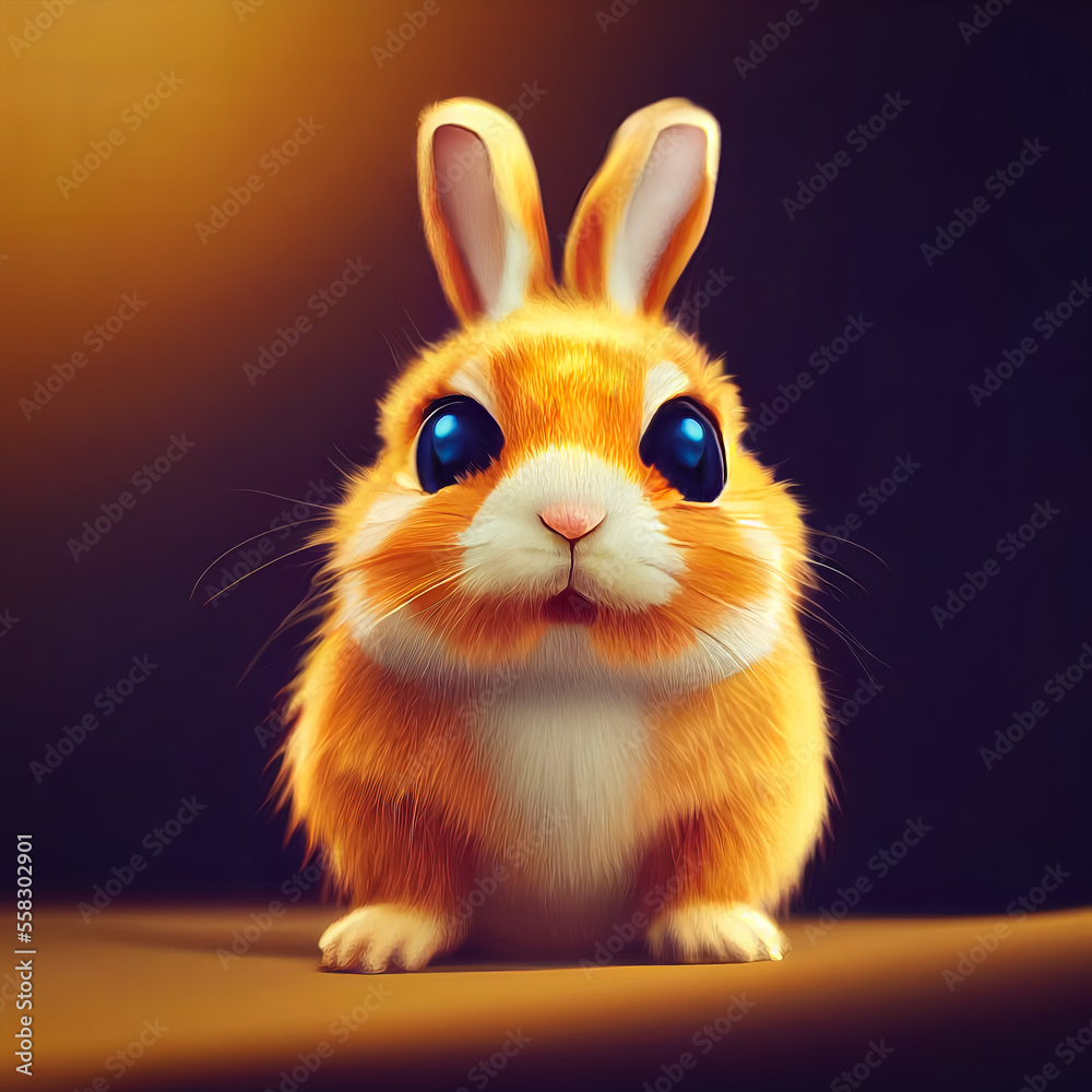 Adorable baby rabbit design. cute bunny cartoon animation.