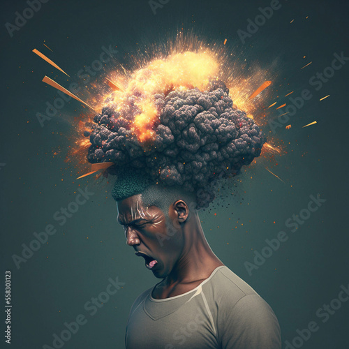 Exploding brain head