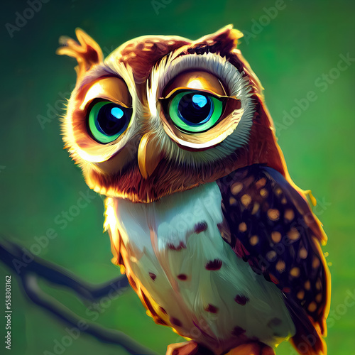Adorable owl character design. cute owl cartoon animation.