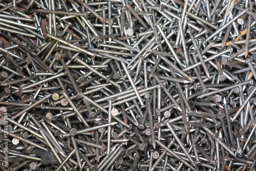 A bundle of nail's in the village workshop.