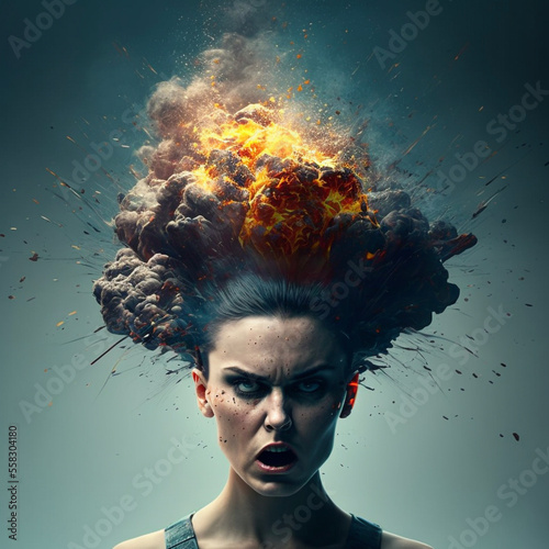 Exploding brain head