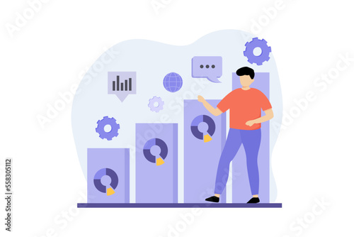 Marketing Business Flat Design Illustration