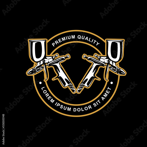 Painting logo design template vector .spray gun vector illustration