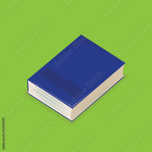 Blue hardcover book - vector illustration
