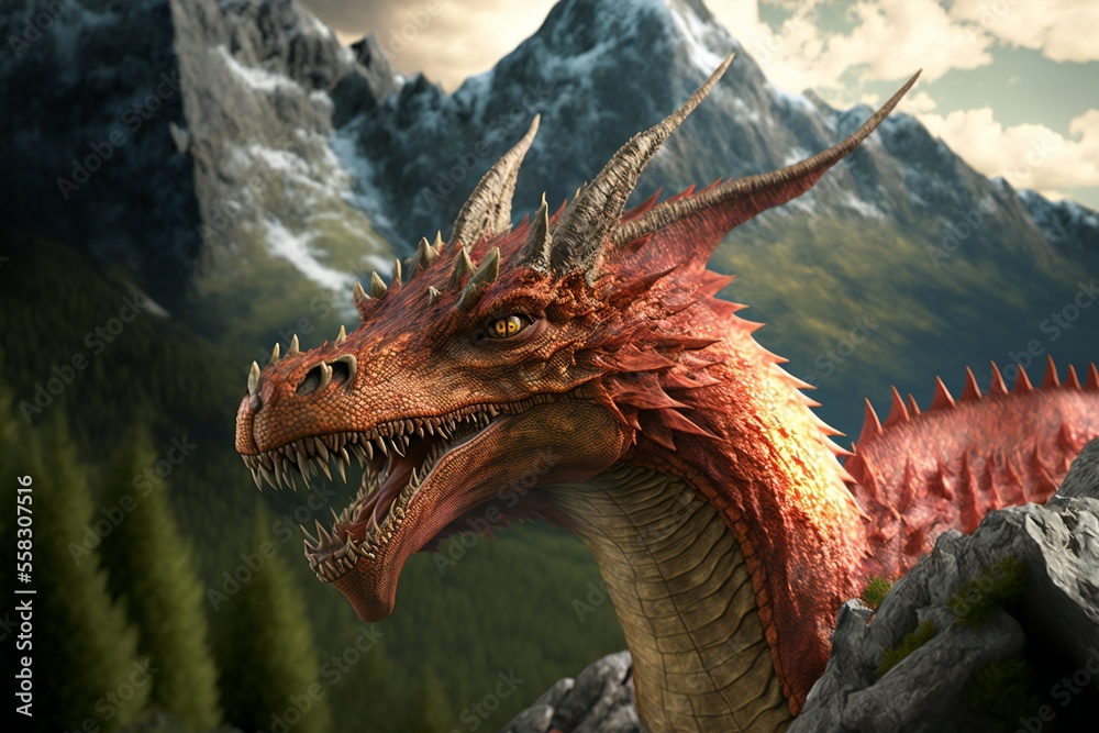 Dragon portrait illustration. Dragon portrait illustration.