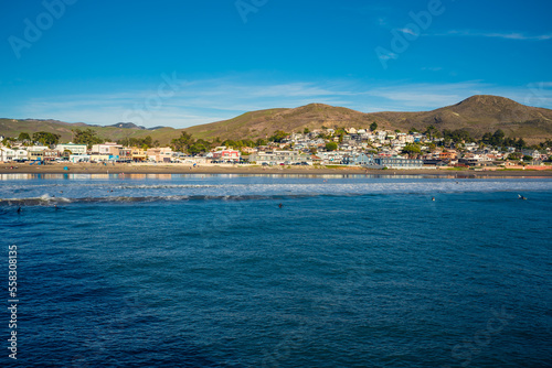 Cayucos State Beach is right on the waterfront in the town of Cayucos, California