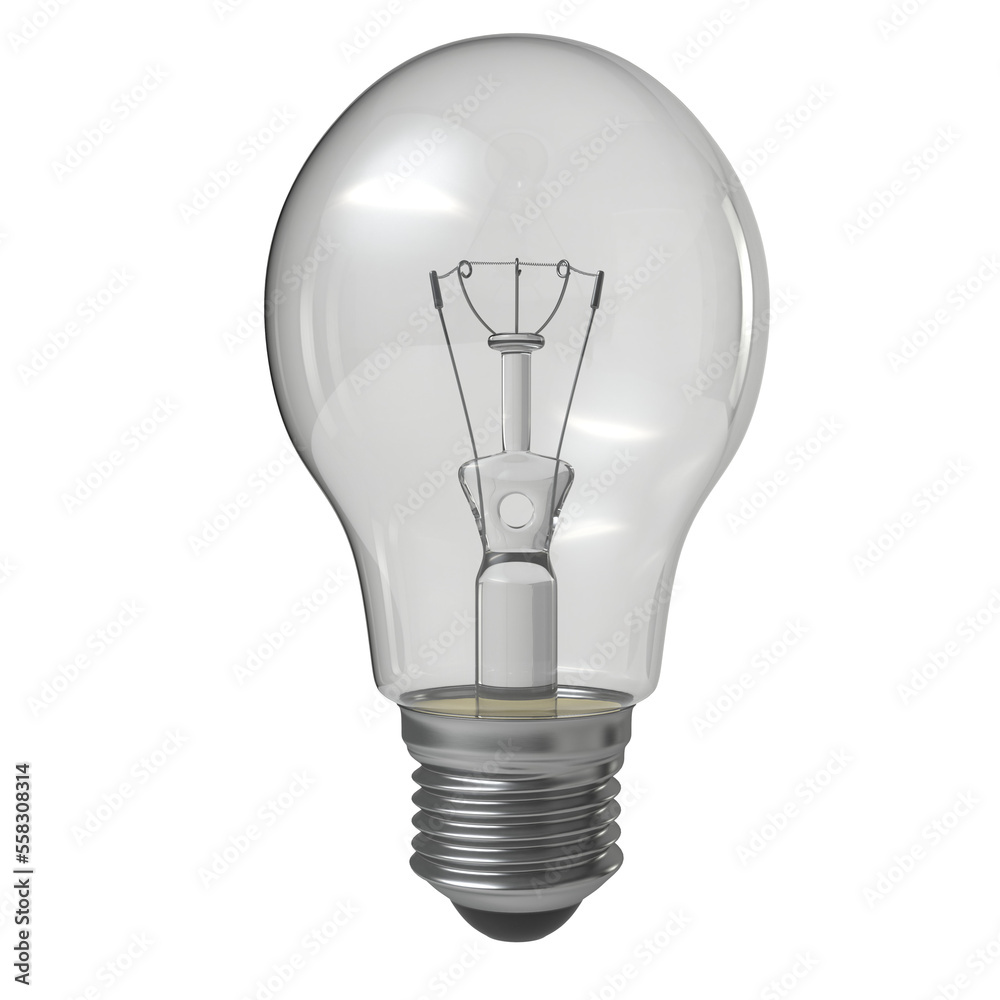 Incandescent bulb isolated transparent backgound 3d rendering Incandescent bulb isolated transparent backgound 3d rendering