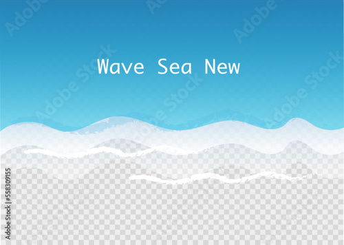 Beautiful ocean wave transparent background in vector format.
