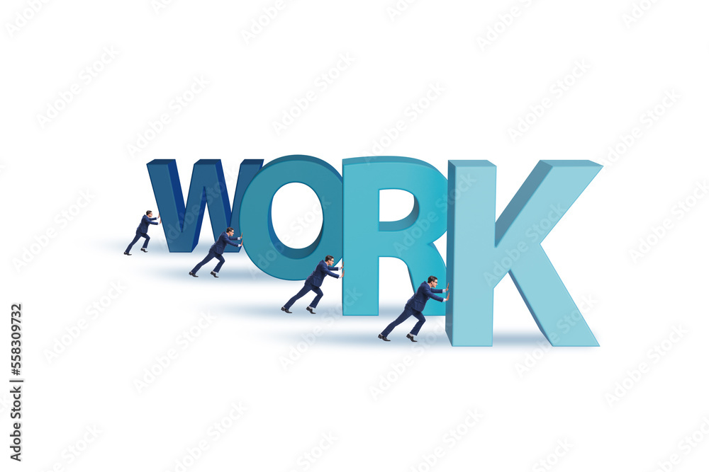 Concept of hard work with businessman