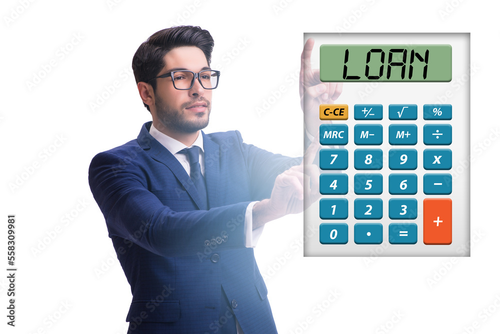 Bank loan concept with calculator Bank loan concept with calculator
