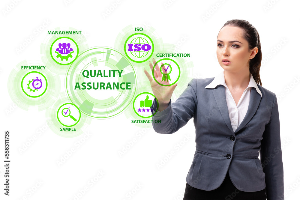 Businesswoman in quality assurance concept