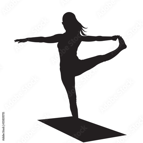 silhouette of a woman doing yoga exercise