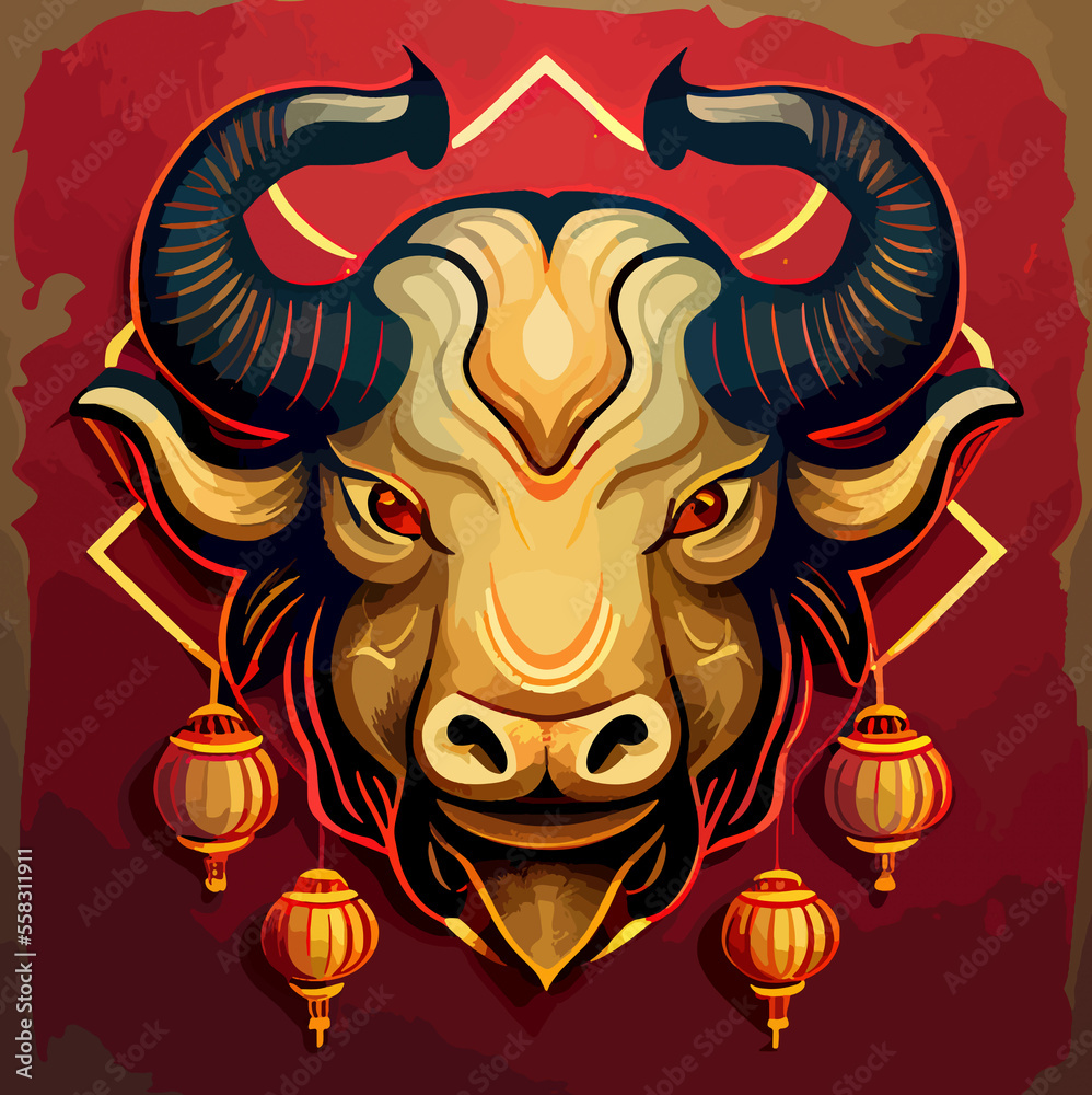 Fototapeta premium Chinese new year symbol illustration, chinese zodiac animal
