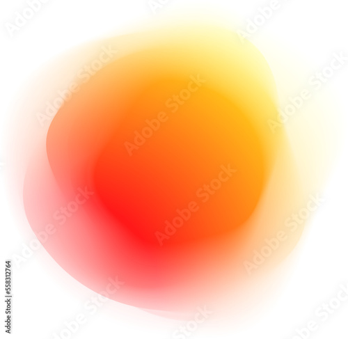 Abstract orange spherical colored form isolated on white