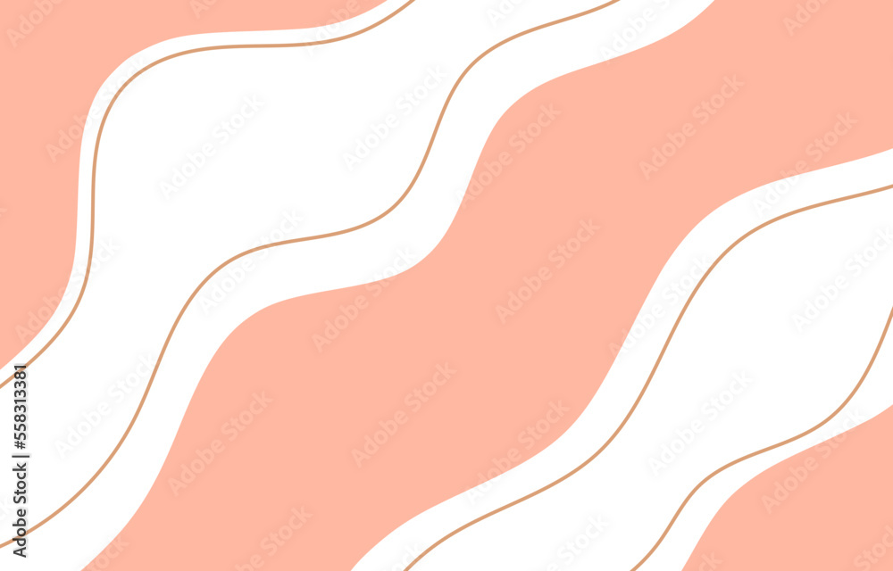 Abstract with pink and gold wave curves on white background vector illustration. Abstract with pink and gold wave curves on white background vector illustration.