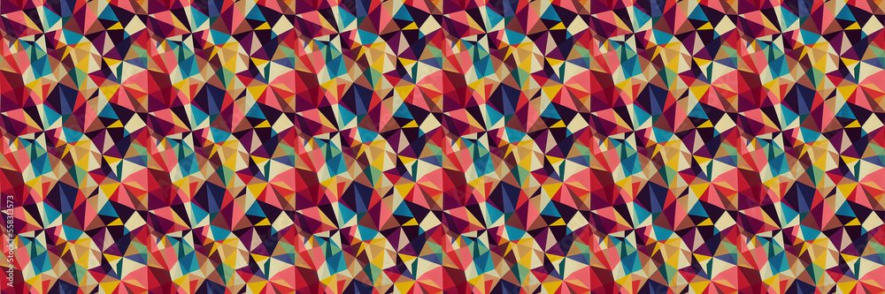 a very colorful pattern with a lot of different colors, geometric abstract art, repeating pattern, geometric, isometric