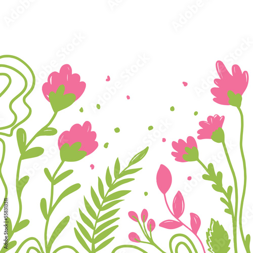 Illustration Plants Flower Vector Background Design