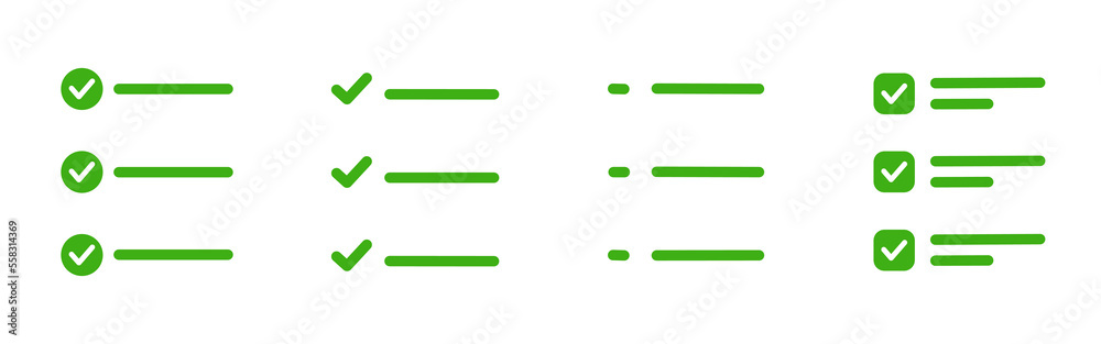 Set of simple checklist with various concept design Set of simple checklist with various concept design