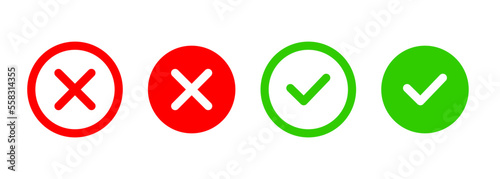 simple Yes or No icon design in red and green color