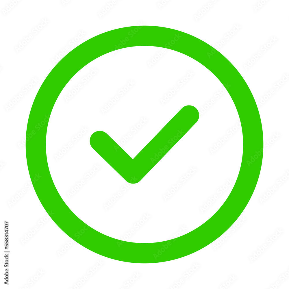 Green check mark icon in round shape design Green check mark icon in round shape design